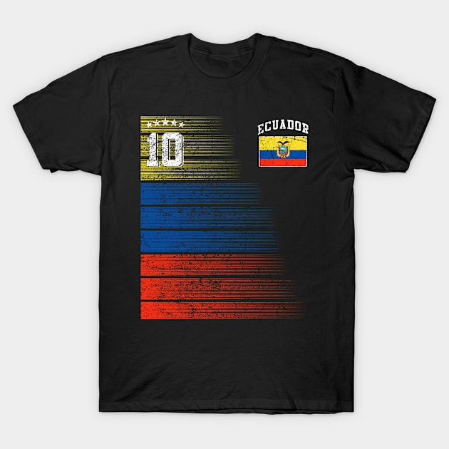 Ecuador Soccer Fans Jersey Ecuadorian Flag Football Lovers T-Shirt by TeeBlade